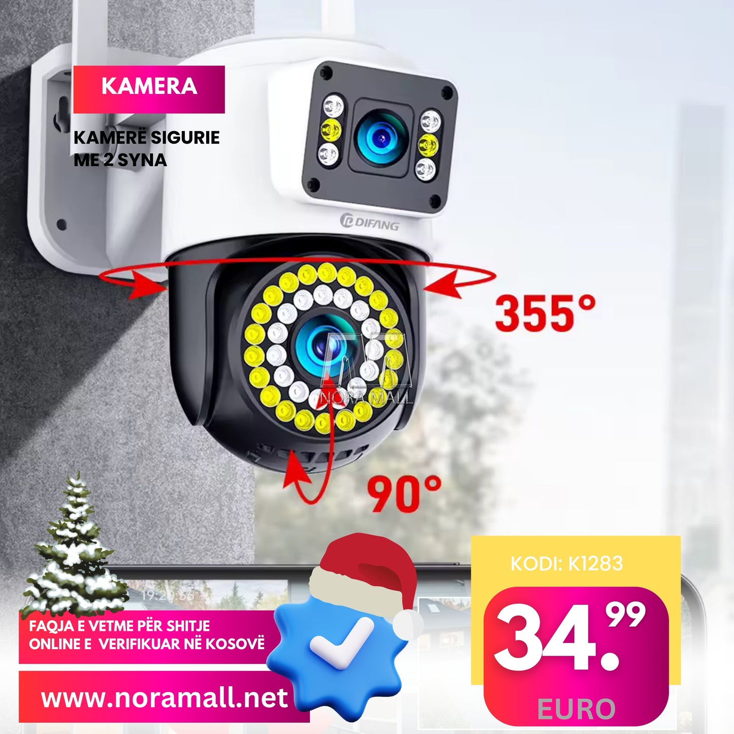 K1283 - KAMERË SIGURIE ME 2 SYNA