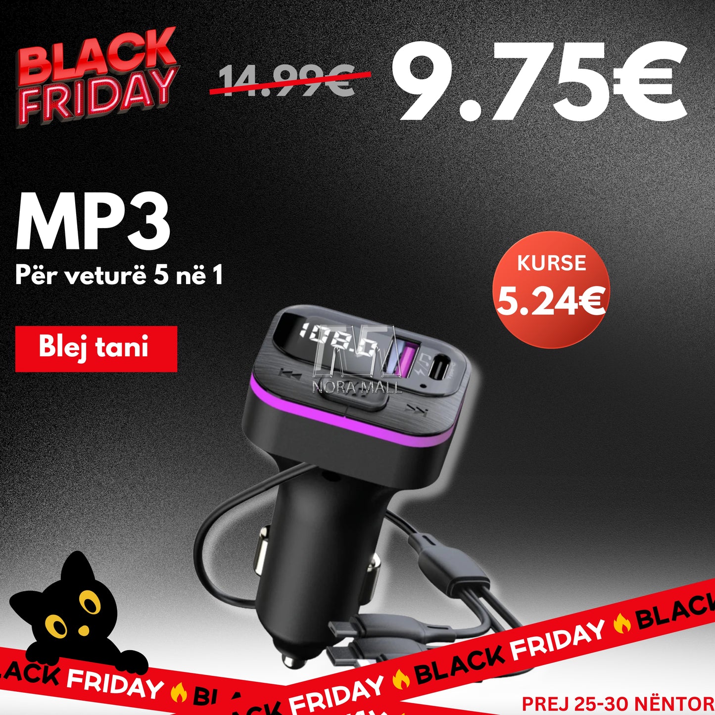 BLACK FRIDAY - MP3 për veturë 5 në 1